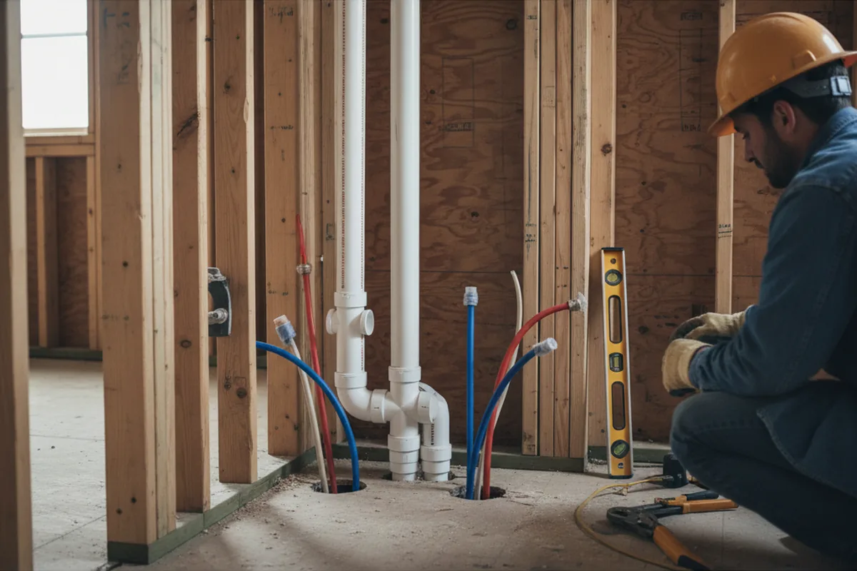 Drain and supply rough-in during Drain Cleaning in Cheltenham